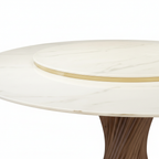 Stellan marble tabletop edge and brass ring detail