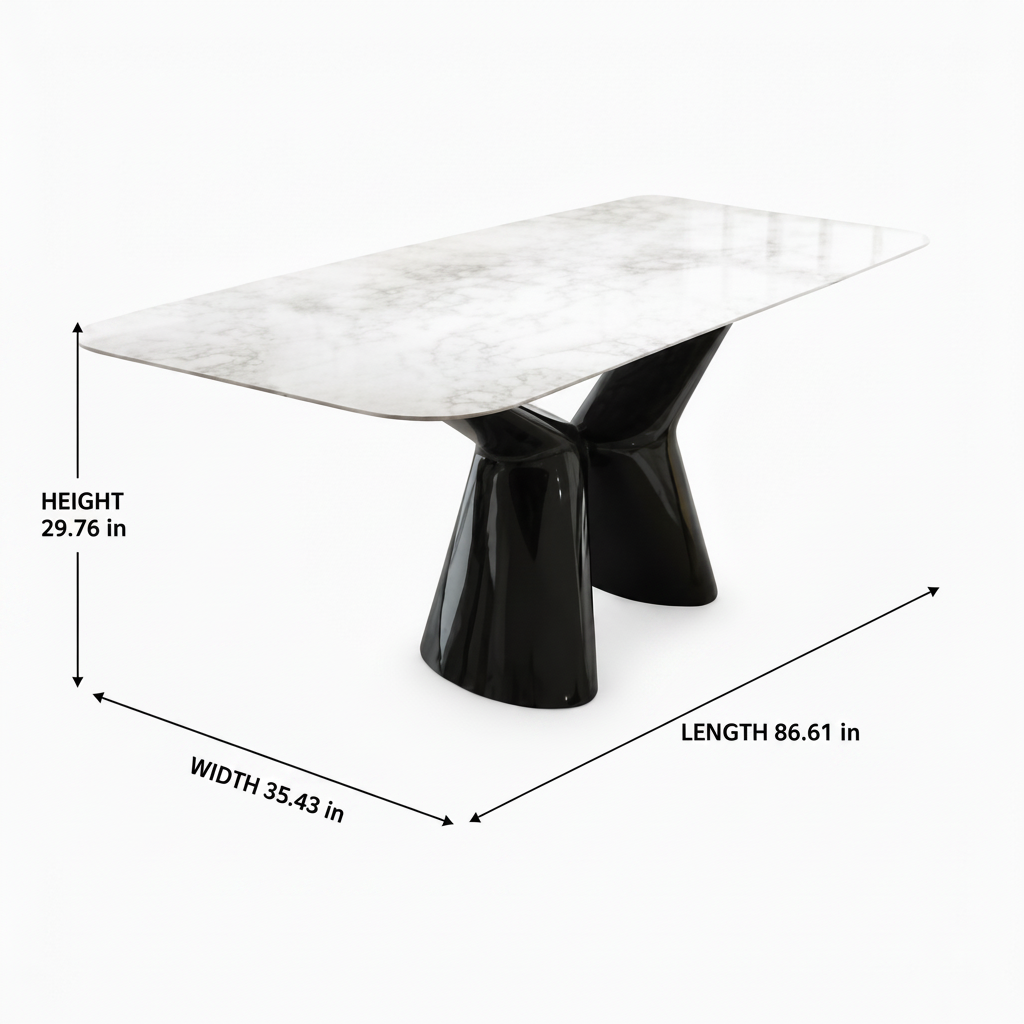 Sylvere Dining Table dimension diagram
