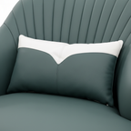 Talmere Accent Chair close-up showing the color-blocked leather cushion detail