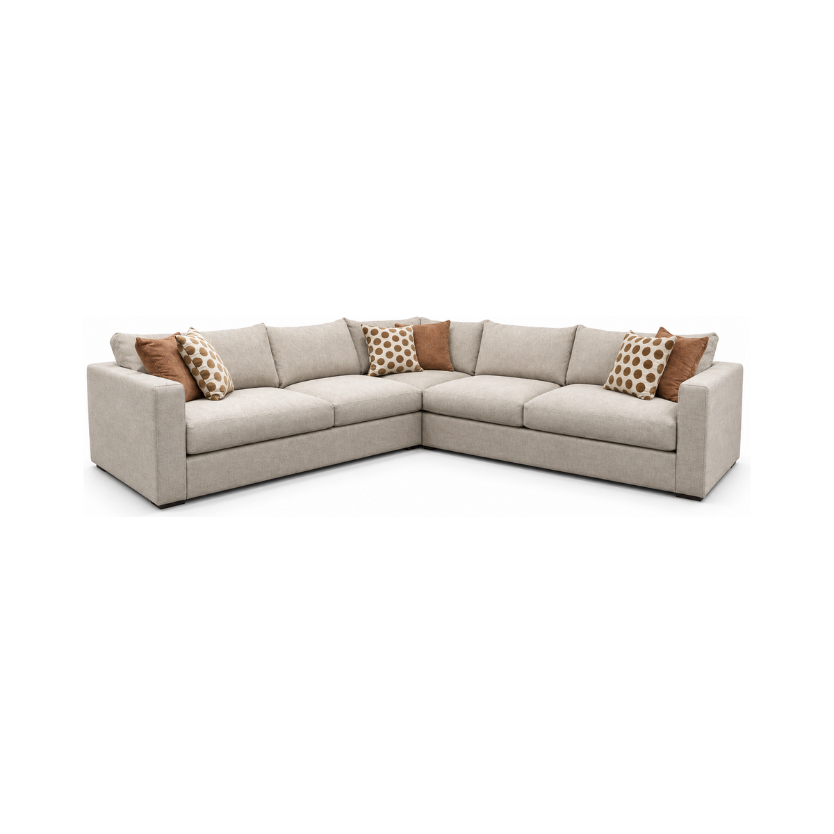 Terenza Sand Sectional — full product, square white background
