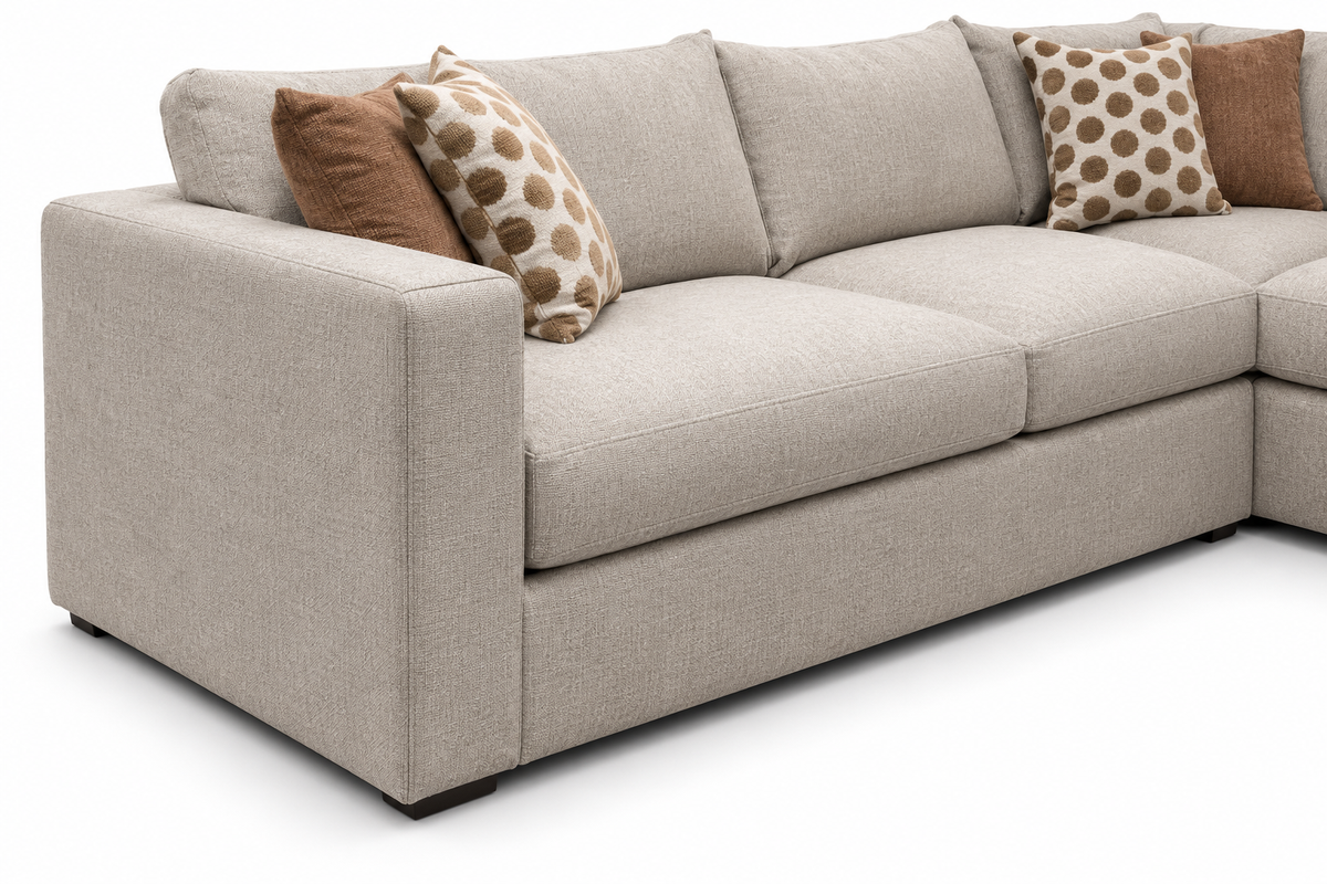 Terenza Sand Sectional — arm and cushion detail