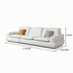 Tervano Sofa — dimensions on white background