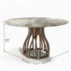Torino Marble Round Dining Table revised dimension diagram