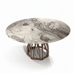 Torino Marble Round Dining Table stronger high-oblique view