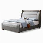 Torrin Bed three-quarter view with headboard upper right and footboard lower left on a white background