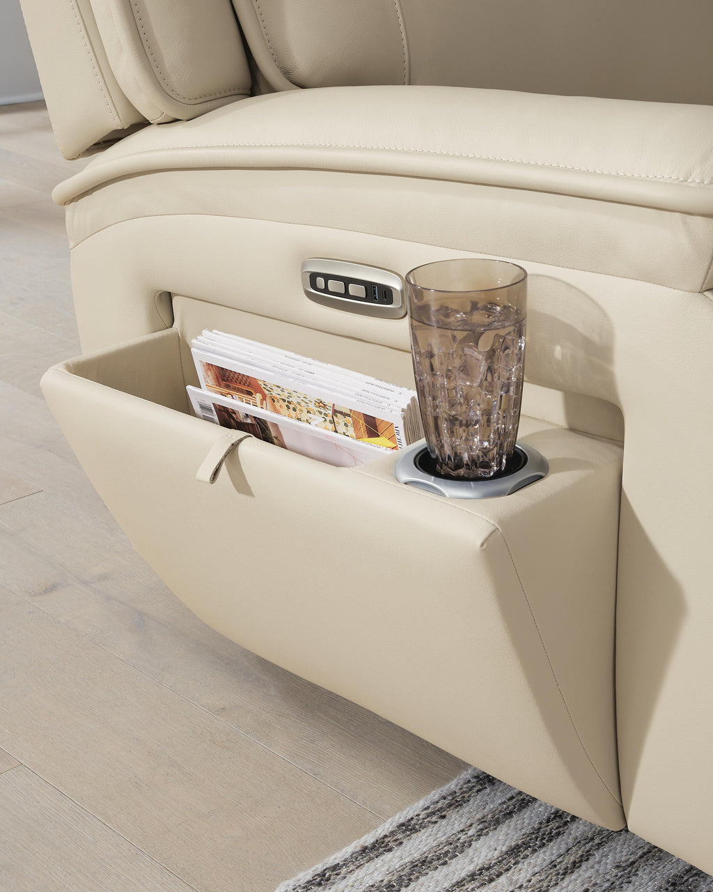 Double Deal Almond Power Reclining Sofa