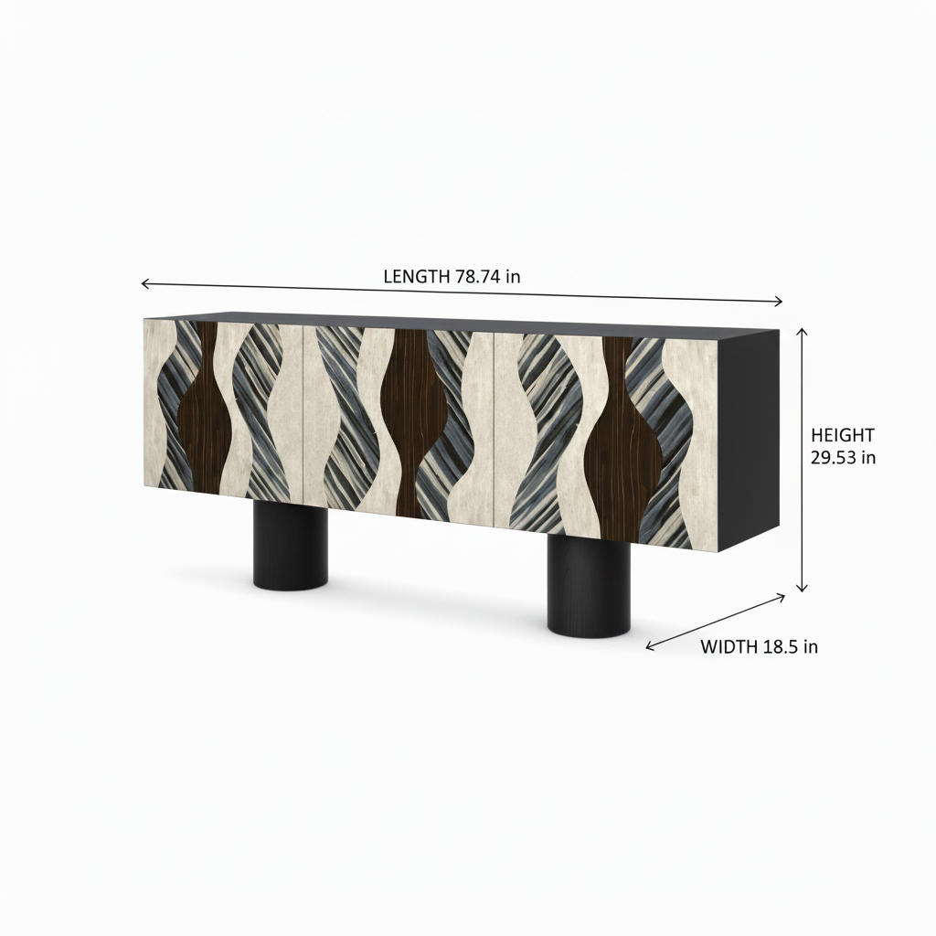Urbelle Sideboard dimension diagram with length width and height measurements