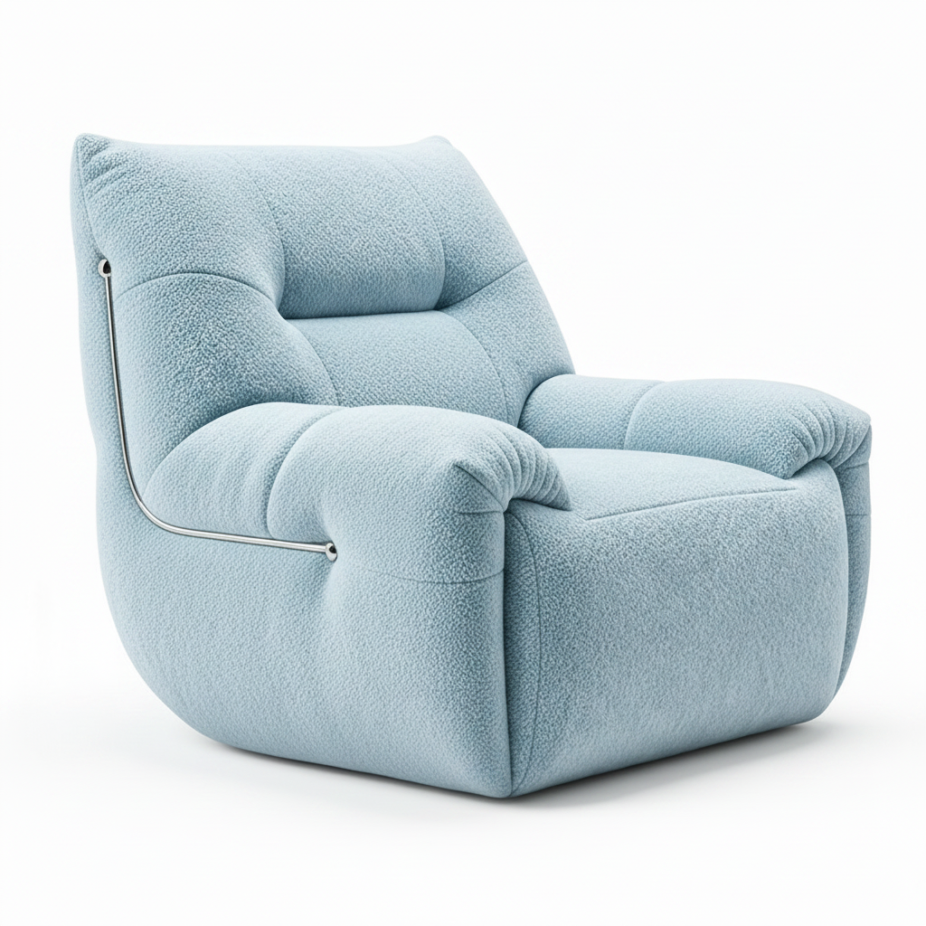 Uvenza Accent Chair side view showing the deep seat, curved armrest, and upholstered frame.