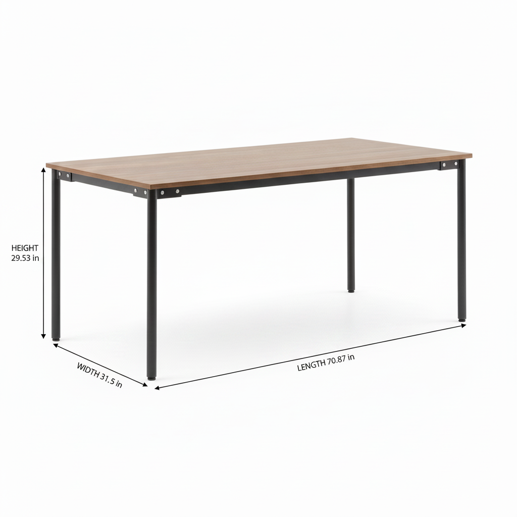Uverin Dining Table dimension diagram