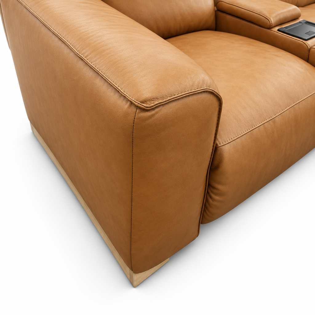 Valceron power reclining sectional sofa - arm detail