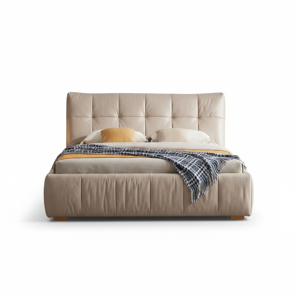 Valcourt Bed straight-on front view on a white background