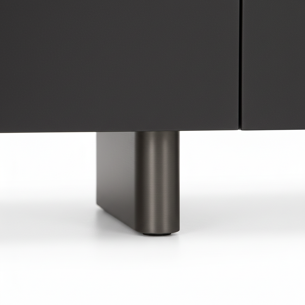 Valenne TV Stand — cabinet feet and body detail