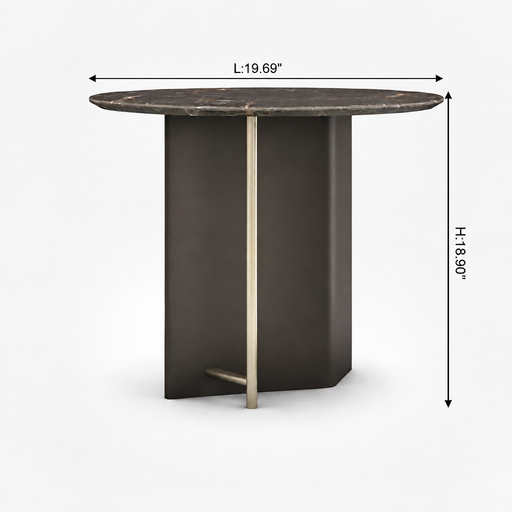 Valmere End Table — length and height dimensions
