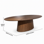 Valora Wood Dining Table dimension diagram