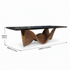 Varenne Marble Dining Table dimension diagram