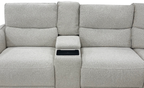 Vauclaire Sectional Sofa — Console armrest, black inset panel and woven upholstery detail