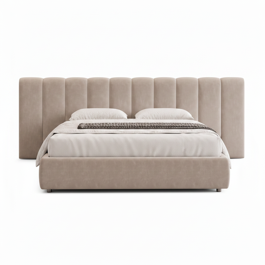 Vaudrec Bed straight-on front view on a white background