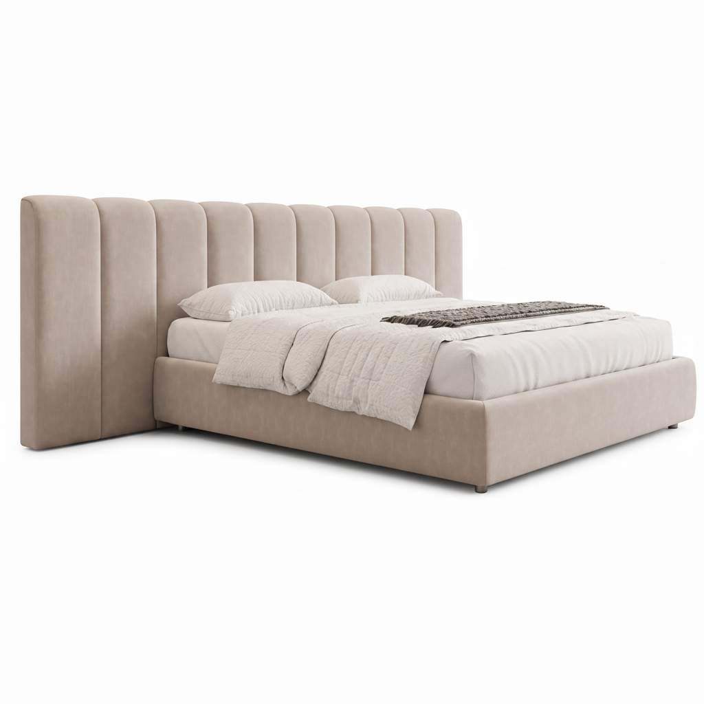 Vaudrec Bed left-side view of the bed frame on a white background