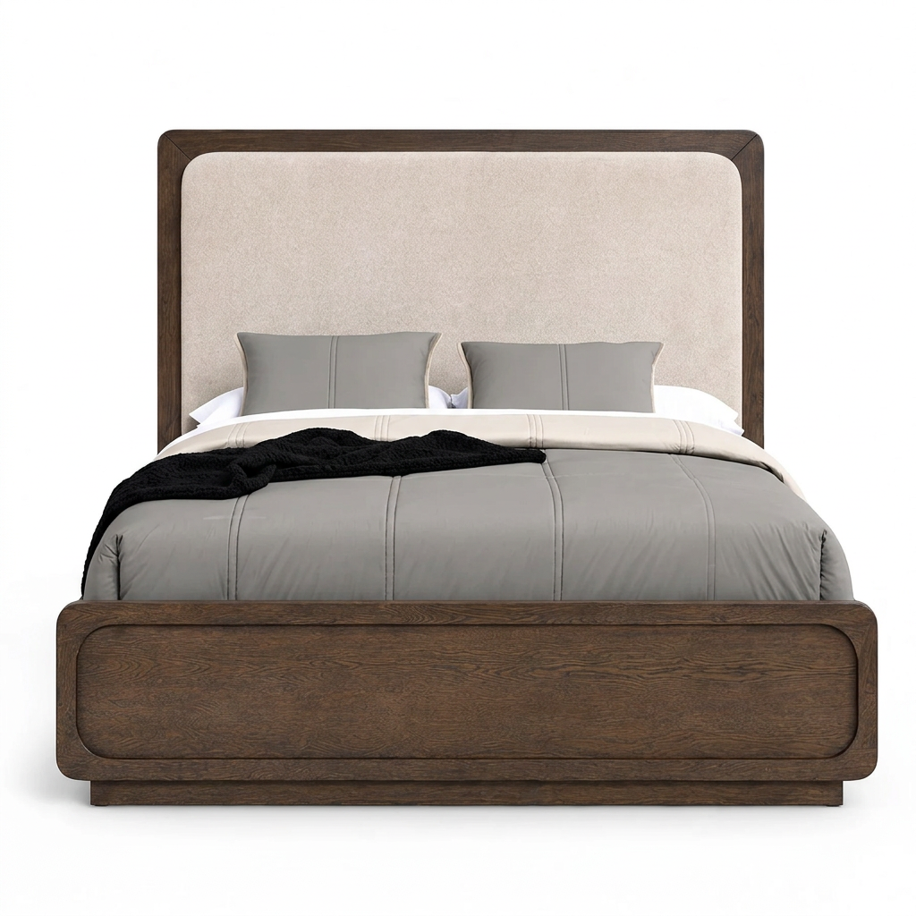 Vellara Upholstered Panel Bed - Front View
