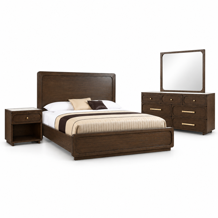 Vellara Wood Panel Bedroom Set