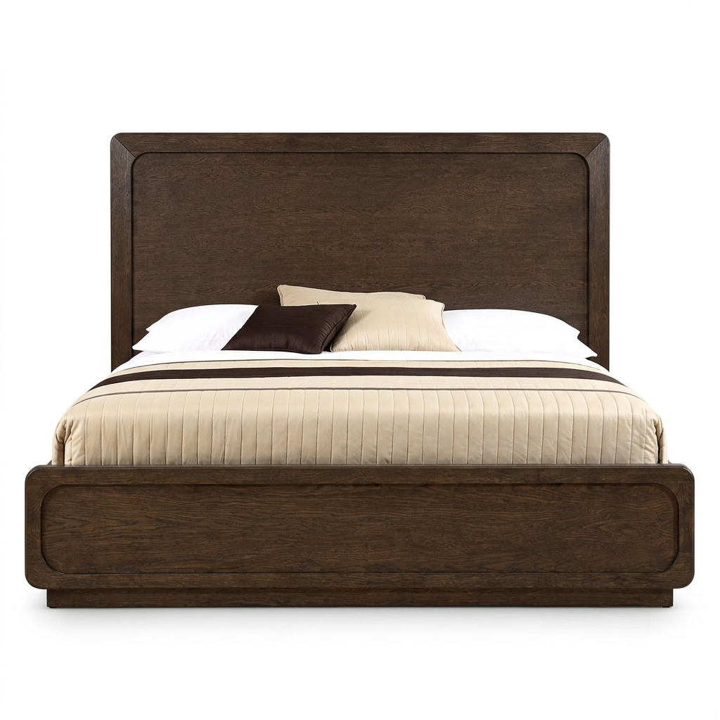 Vellara Wood Panel Bed - Front View