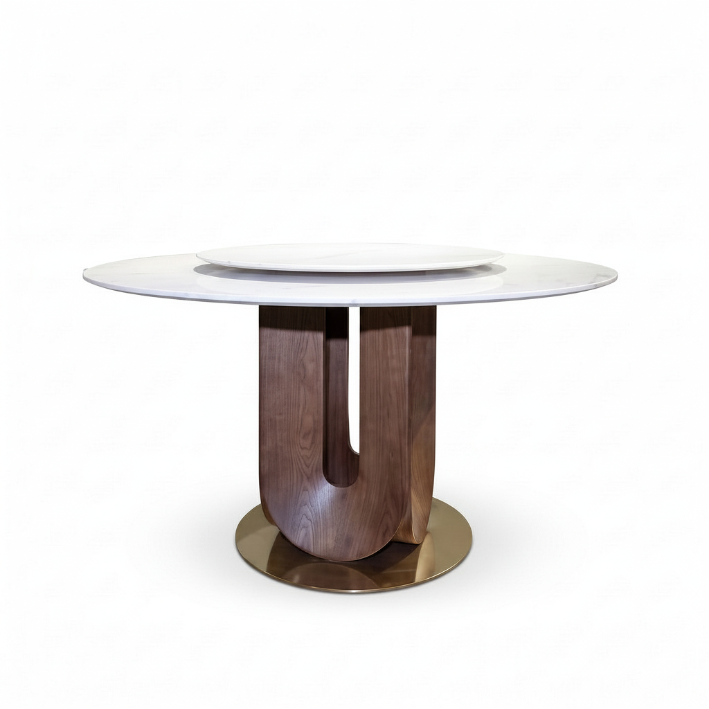 Verona Marble Dining Table 45-degree view