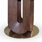 Verona Marble Dining Table wood pedestal detail