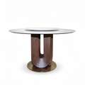 Vincennes Round Wood Dining Table 45-degree view