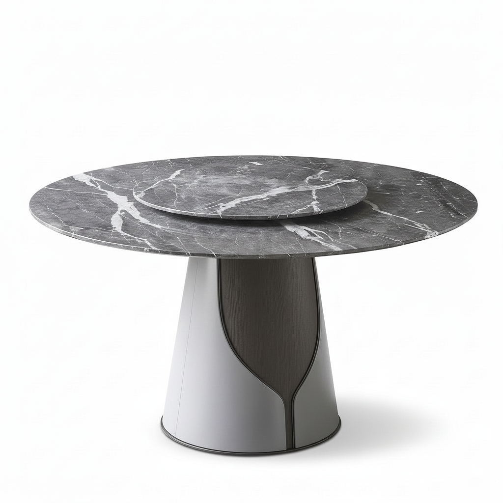 Violetta Round Dining Table elevated oblique view
