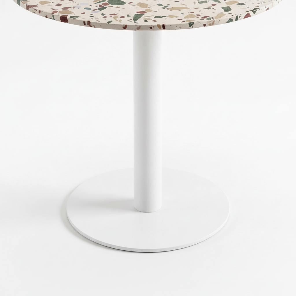 Virelune Table white pedestal and base detail