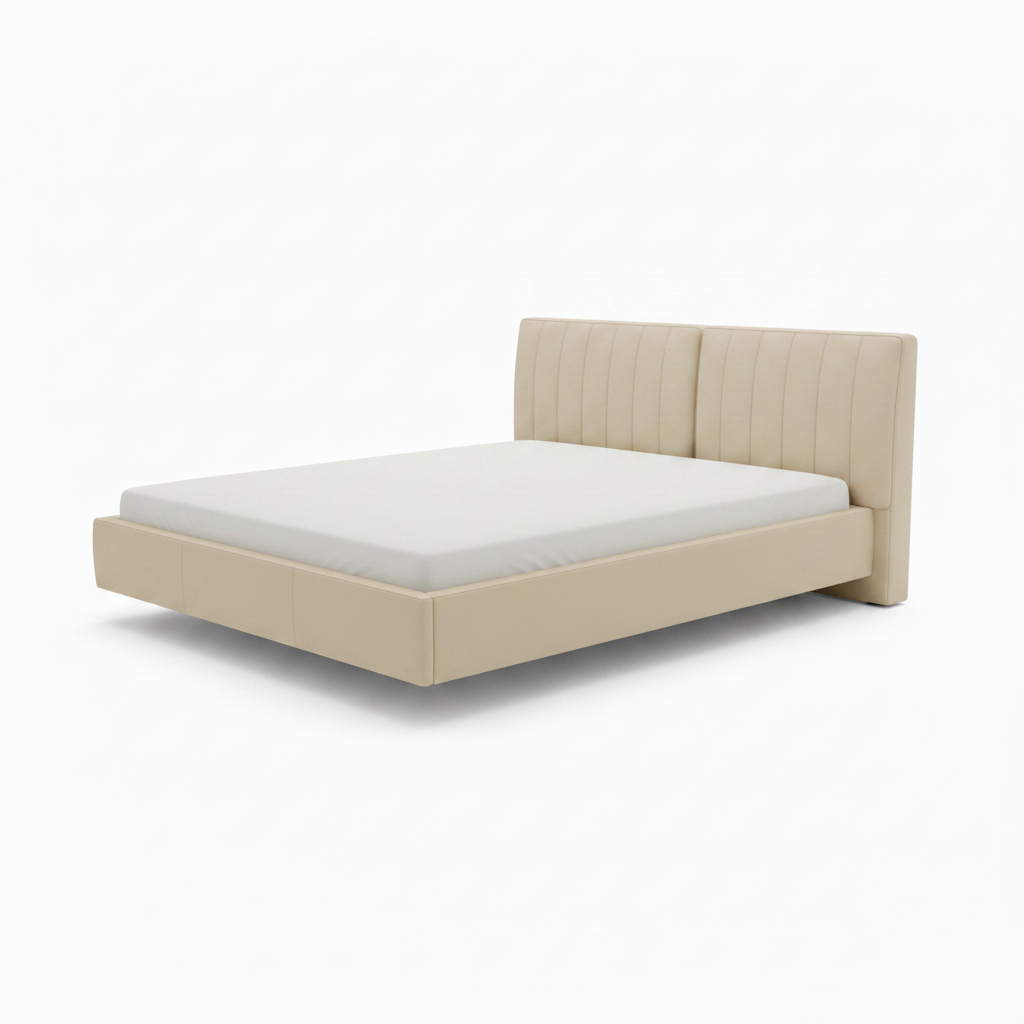 averly Bed three-quarter view with headboard on the right and footboard on the left on a white background