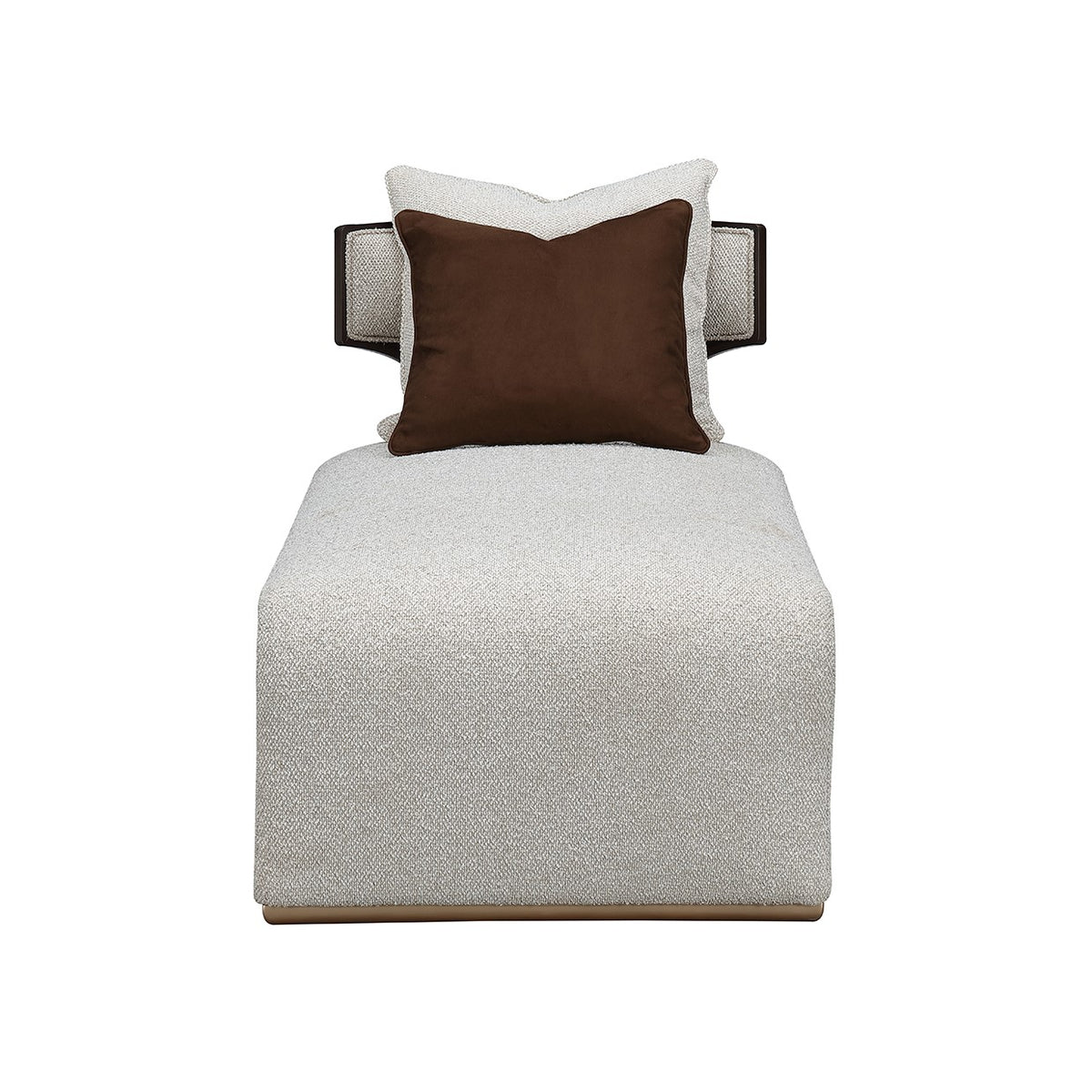 West Kensington Chaise front view in Medium Espresso finish