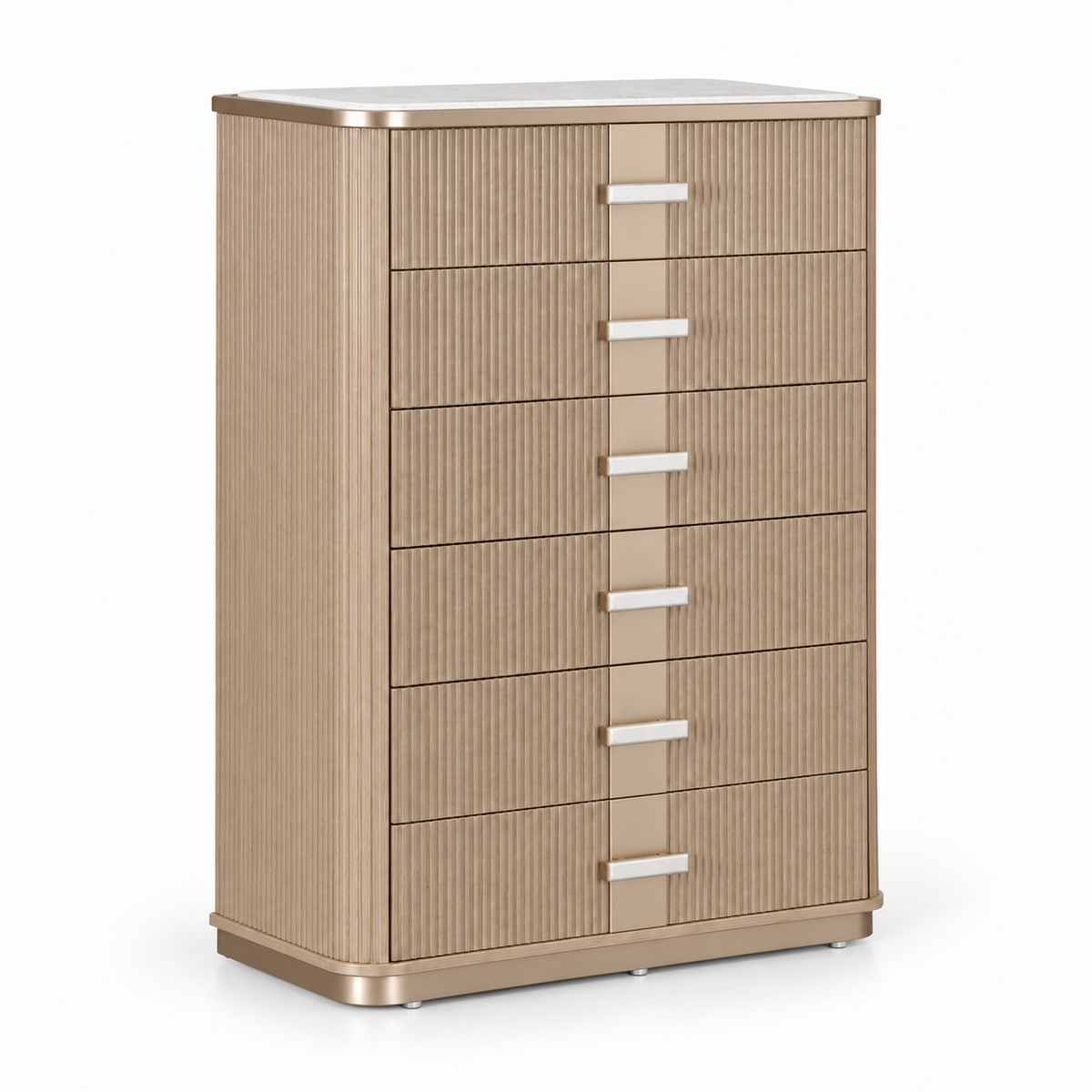 West Kensington Highboy Chest — three-quarter view on a white background