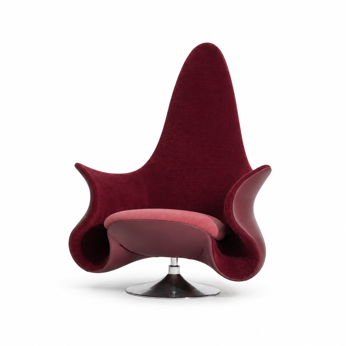 Westrielle Accent Chair — burgundy upholstery, angled front view