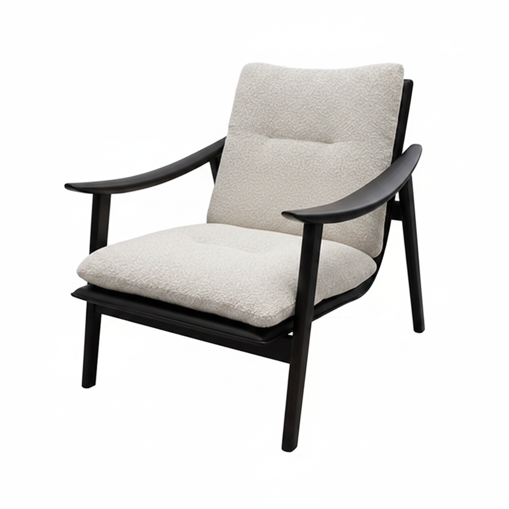 Xavaris Accent Chair front three-quarter view with the back facing right and the seating opening facing left.