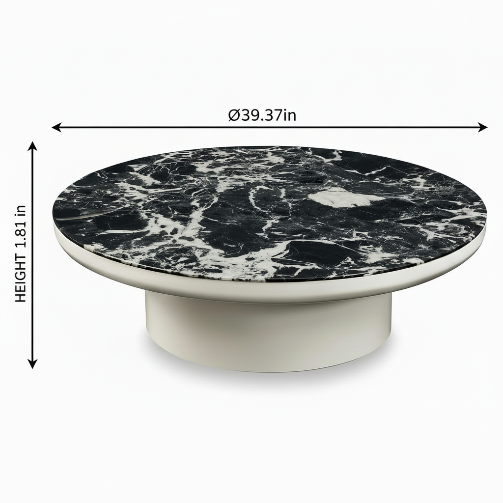 Xavero Coffee Table round dimension diagram