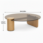 Ysolaro Coffee Table diameter dimension diagram
