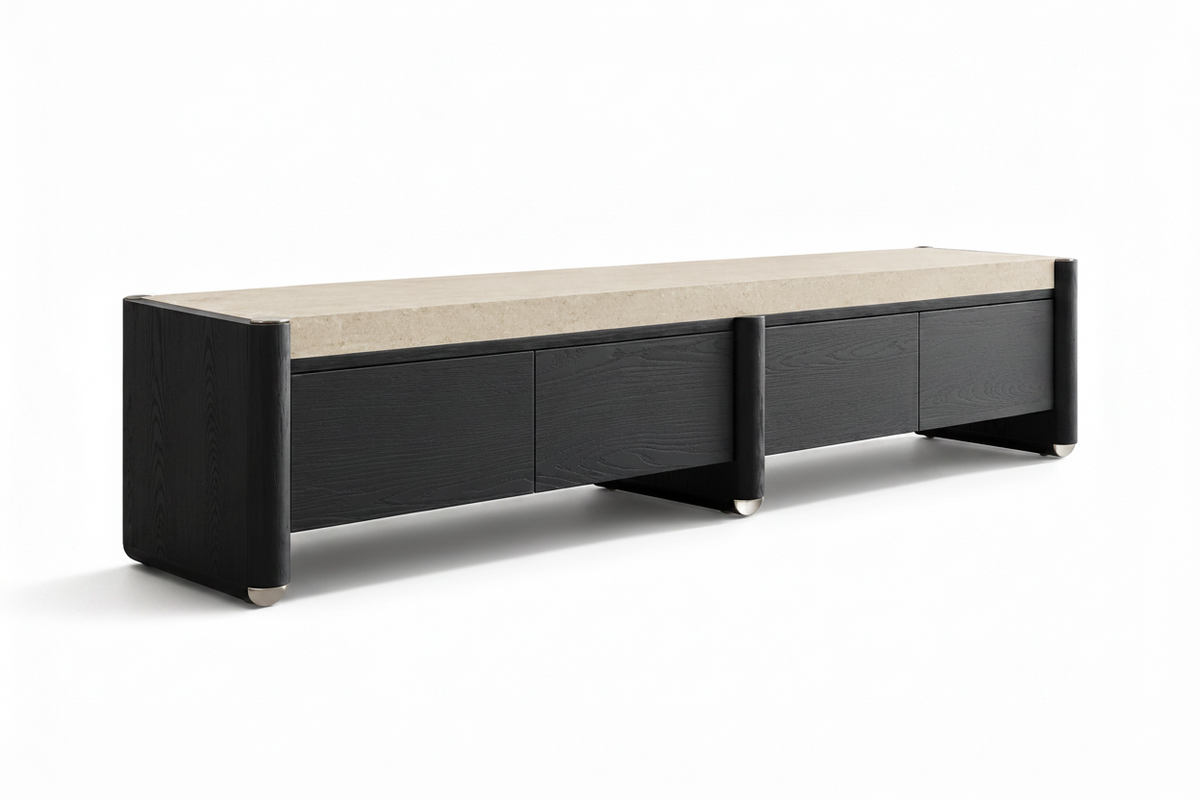 Zafielle TV Stand 3/4角度白底图
