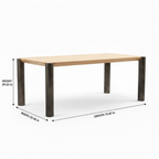 Zaforin Dining Table dimension diagram