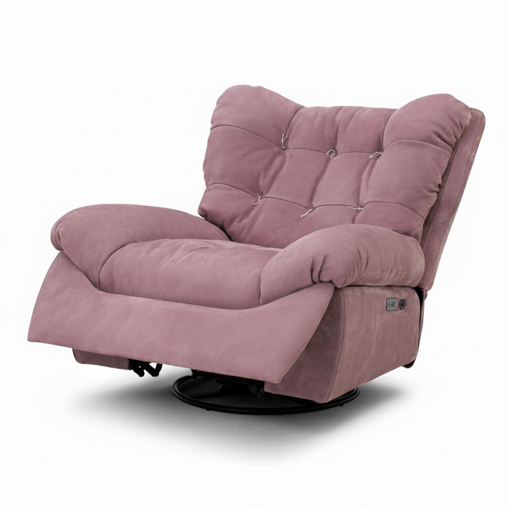 Zelcourt Accent Chair upholstered reclining accent chair with padded arms and tufted backrest on a white background