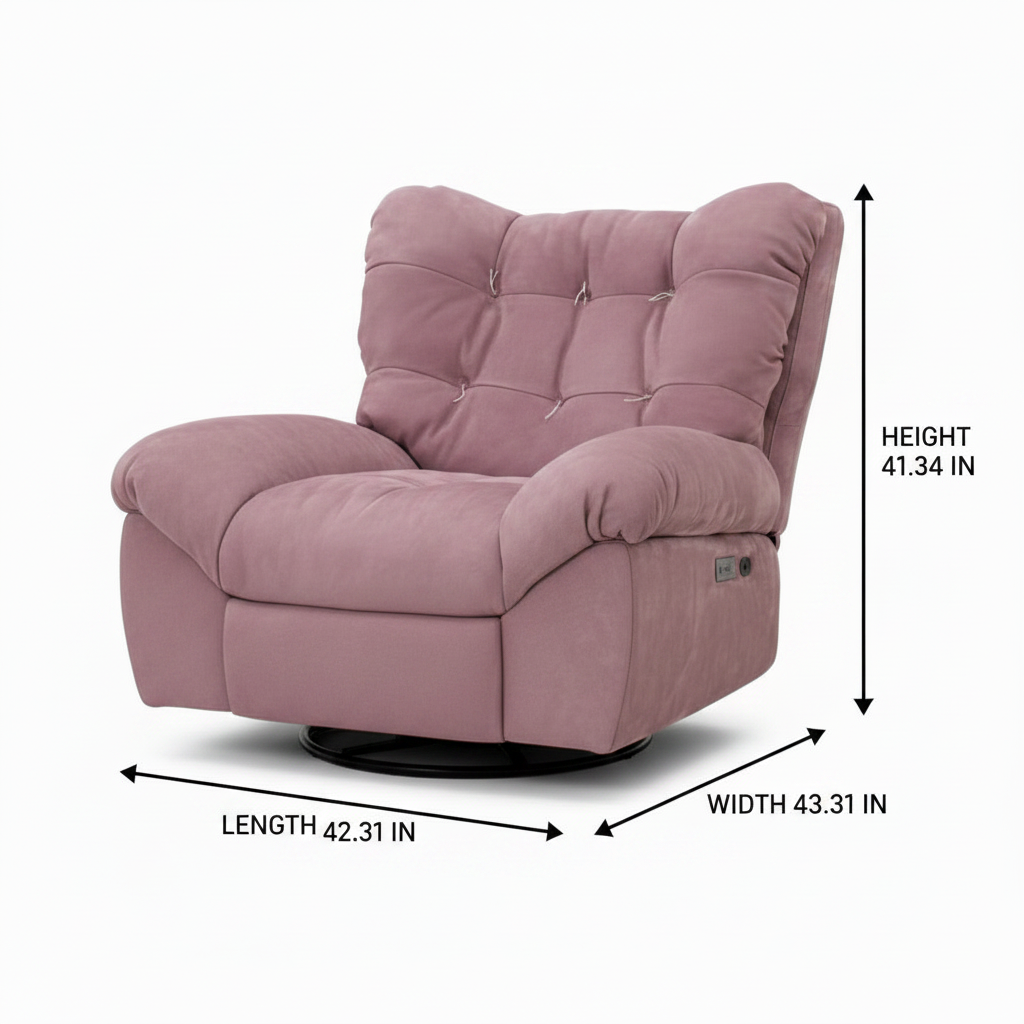 Zelcourt Accent Chair dimension diagram showing Length 42.31 IN, Width 43.31 IN, and Height 41.34 IN on a white background