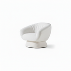 Zelmira Accent Chair side view with the back facing right and the seating opening facing left.