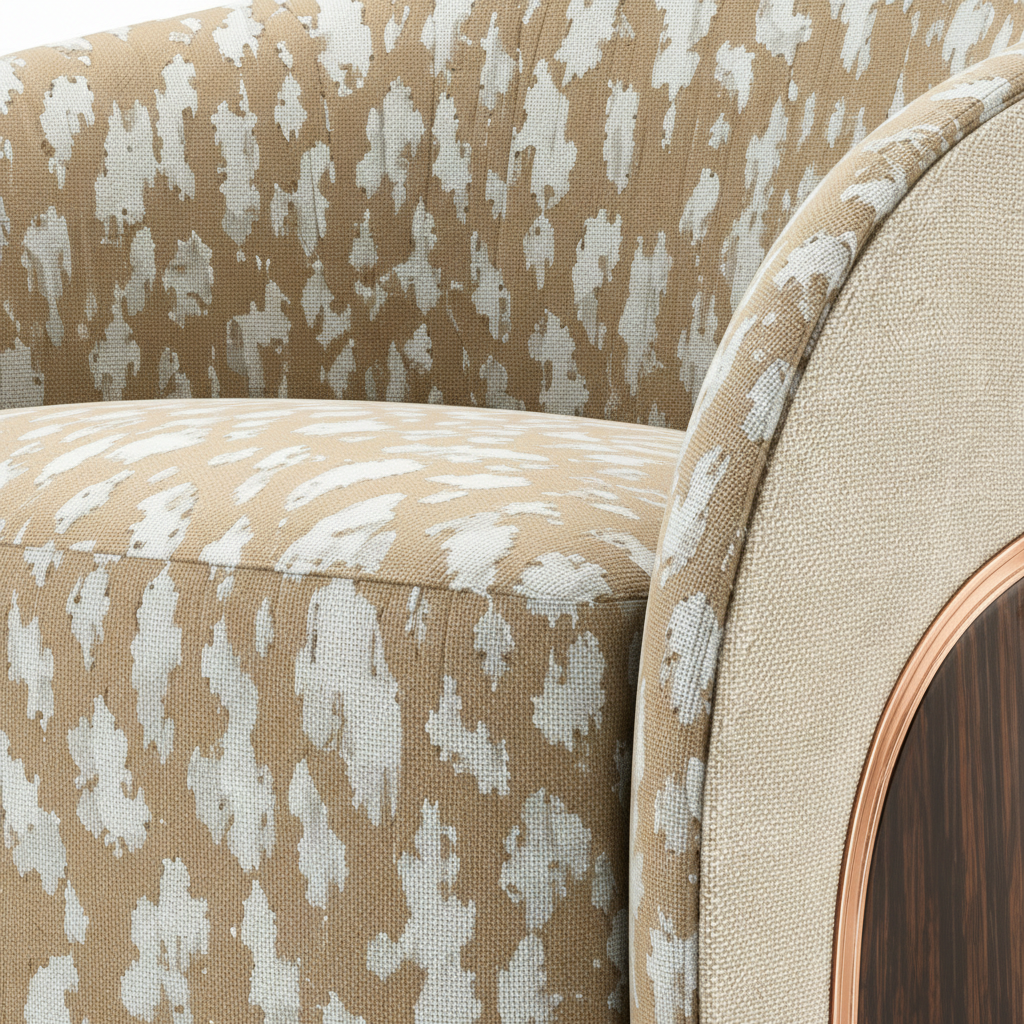 Zevrane Accent Chair close-up showing the patterned upholstery detail