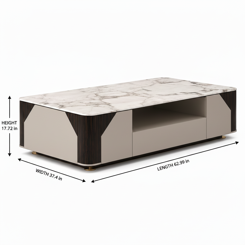 Zevrane Coffee Table dimension diagram